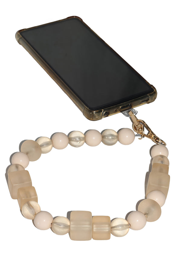 Goddiva Acrylic Phone Strap - Matte Beige By Goddiva Accessories
