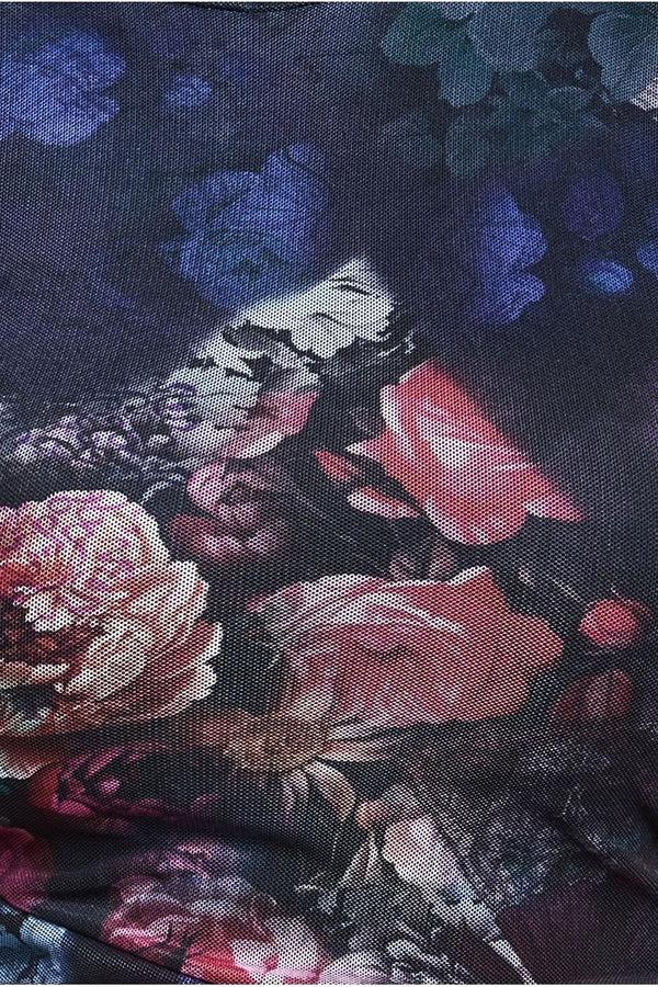 Goddiva Asymmetric Gathered Skirt Midi Dress - Black By Goddiva