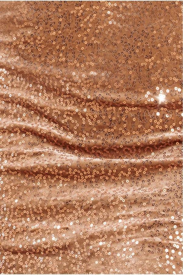 Goddiva Bandeau Sequin & Velvet Midi Dress - Champagne By Goddiva