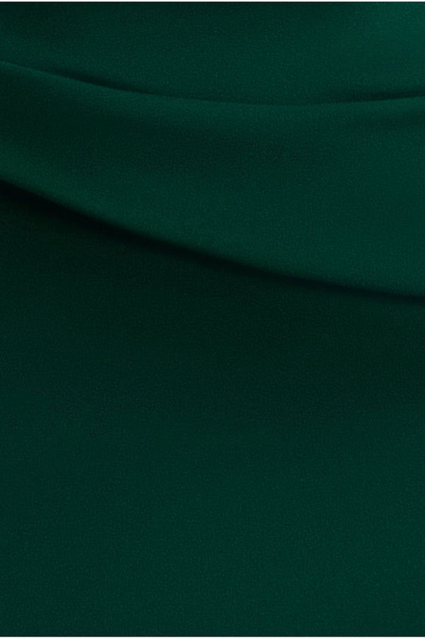 Goddiva Bardot Pleated Maxi Dress - EmeraldGreen By Goddiva