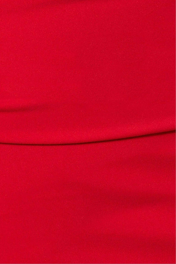 Goddiva Bardot Pleated Maxi Dress - Red By Goddiva Plus
