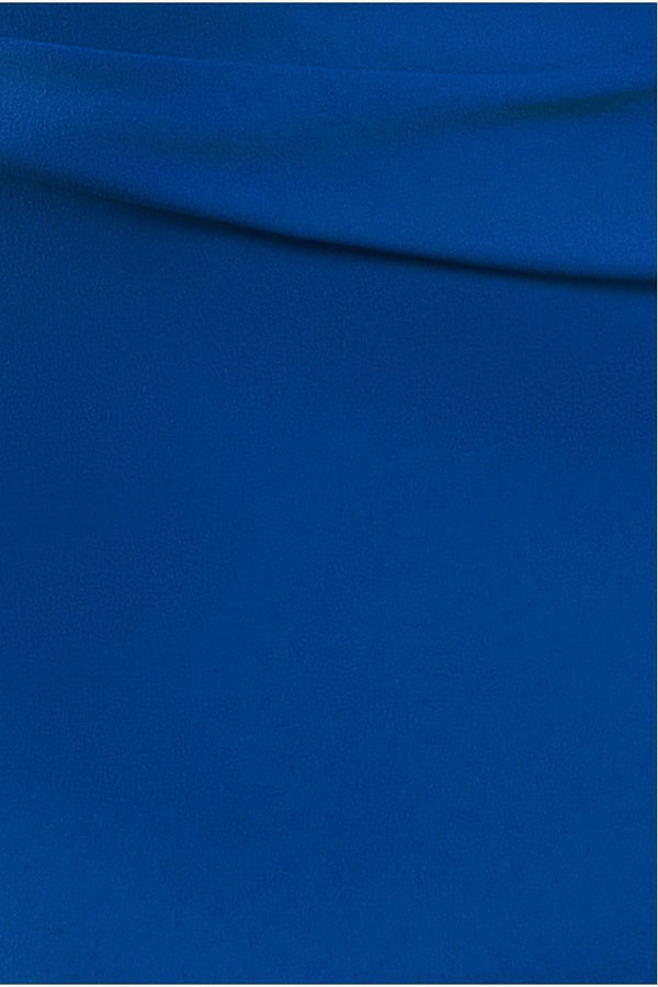 Goddiva Bardot Pleated Maxi Dress - Royal Blue By Goddiva