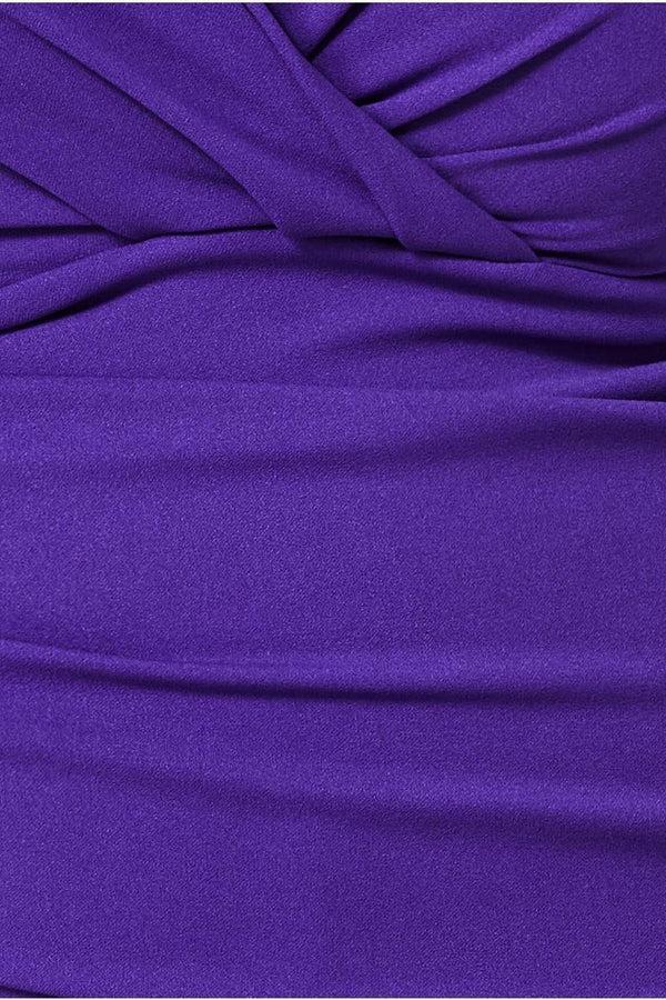 Goddiva Bardot Scuba Jumpsuit - Purple By Goddiva Plus