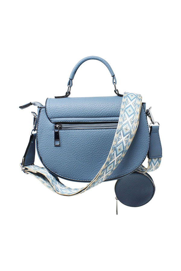 Goddiva Bee Embellishment Crossbody Bag In Blue By SVNX