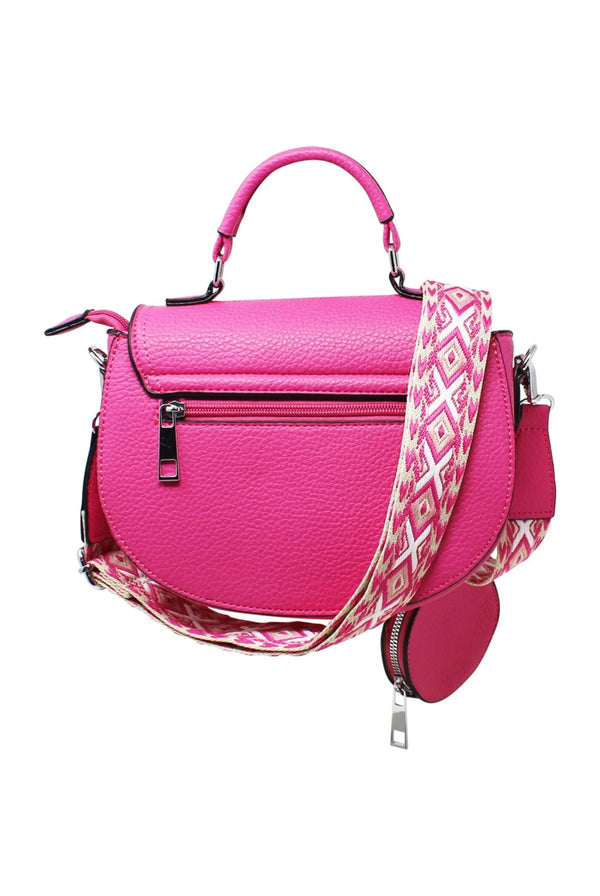 Goddiva Bee Embellishment Crossbody Bag In Fuchsia By SVNX