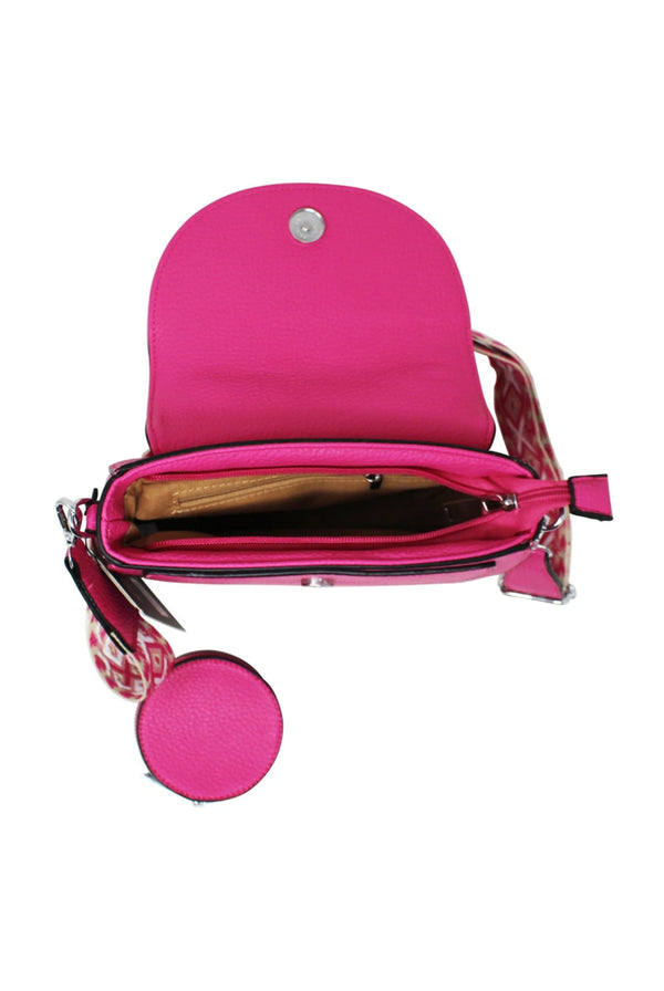 Goddiva Bee Embellishment Crossbody Bag In Fuchsia By SVNX