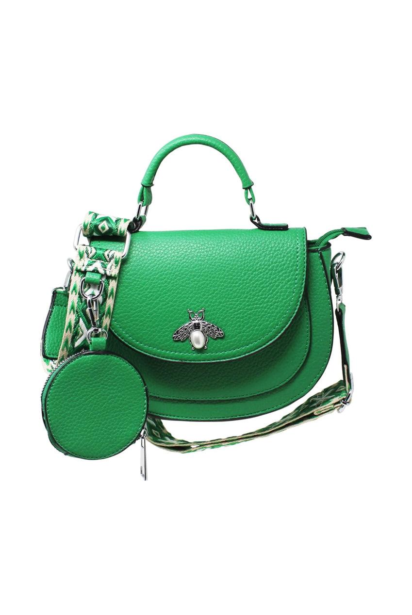 goddiva Bee Embellishment Crossbody Bag In Green by SVNX