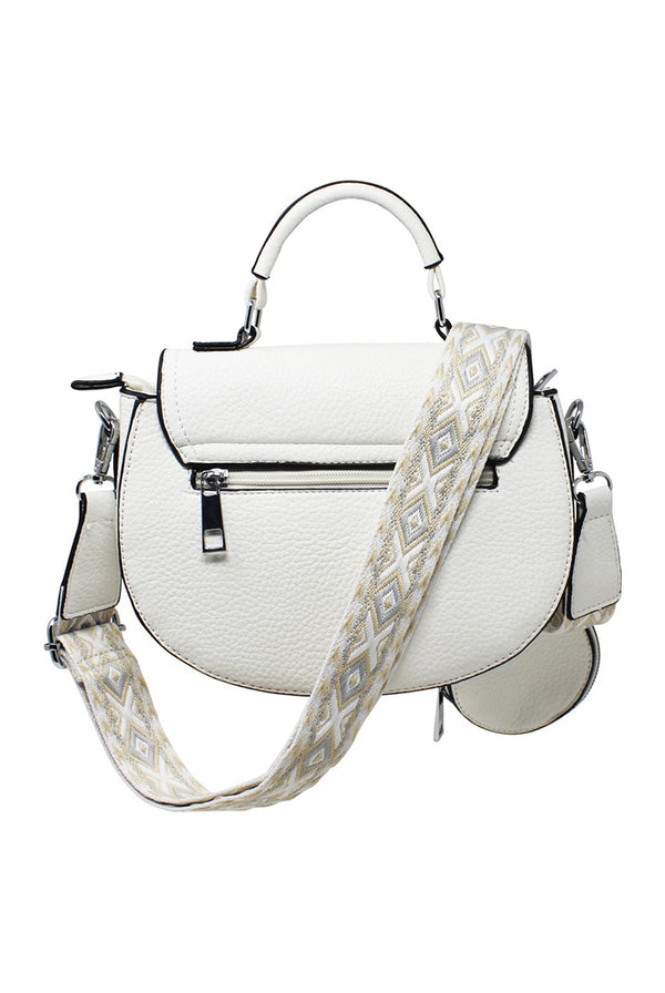 Goddiva Bee Embellishment Crossbody Bag In White By SVNX