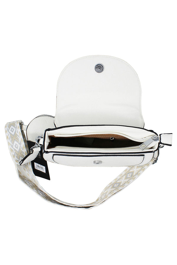 Goddiva Bee Embellishment Crossbody Bag In White By SVNX