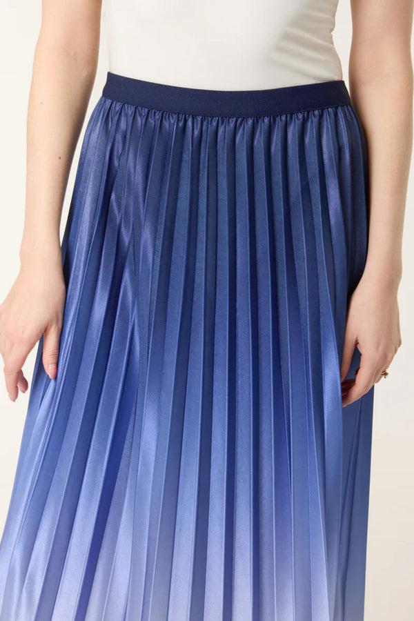 Goddiva Blue Gradient Pleated Midi Skirt By Aftershock London