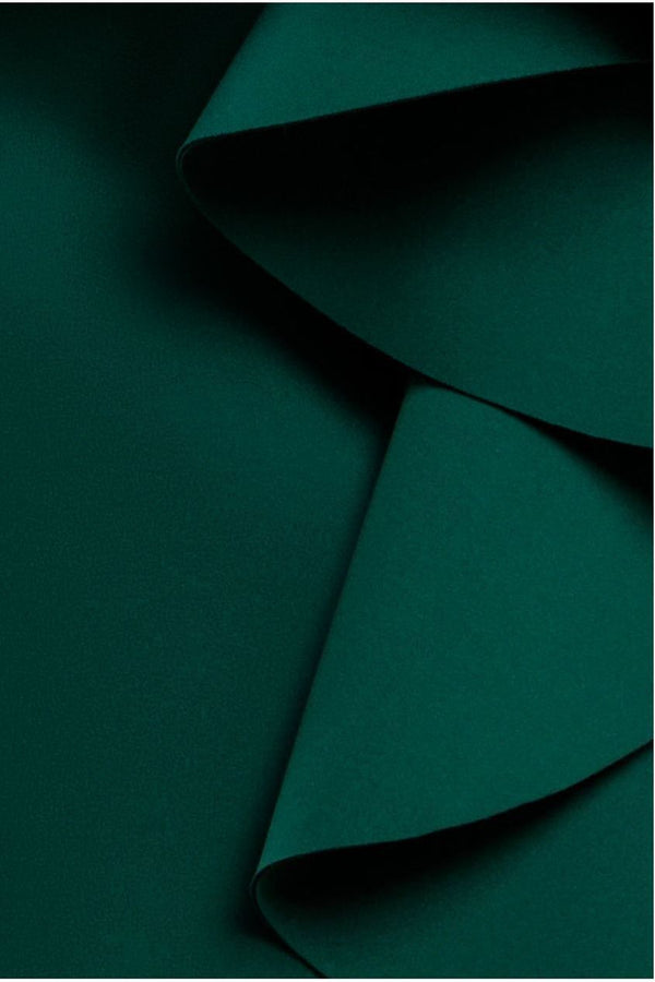 Goddiva Boobtube Peplum Waterfall Frill Maxi Dress - Emerald Green By Goddiva