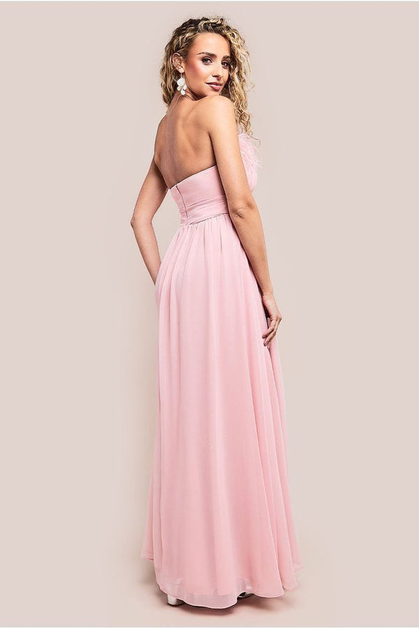 Goddiva Bridesmaids Chiffon Maxi Dress - Blush By Goddiva