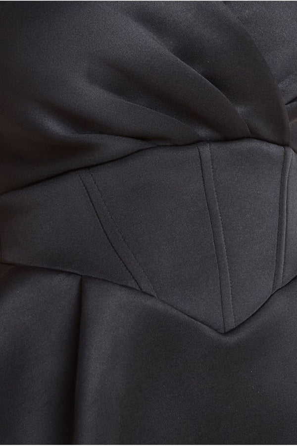 Goddiva Corset Fit & Flare Mini Dress - Black By Goddiva