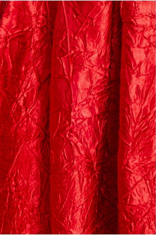 Goddiva Crushed Satin Sleeveless A Line Midi Dress - Red By Goddiva