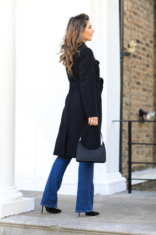 Goddiva Double Breasted Shawl Collar Coat By Double Second