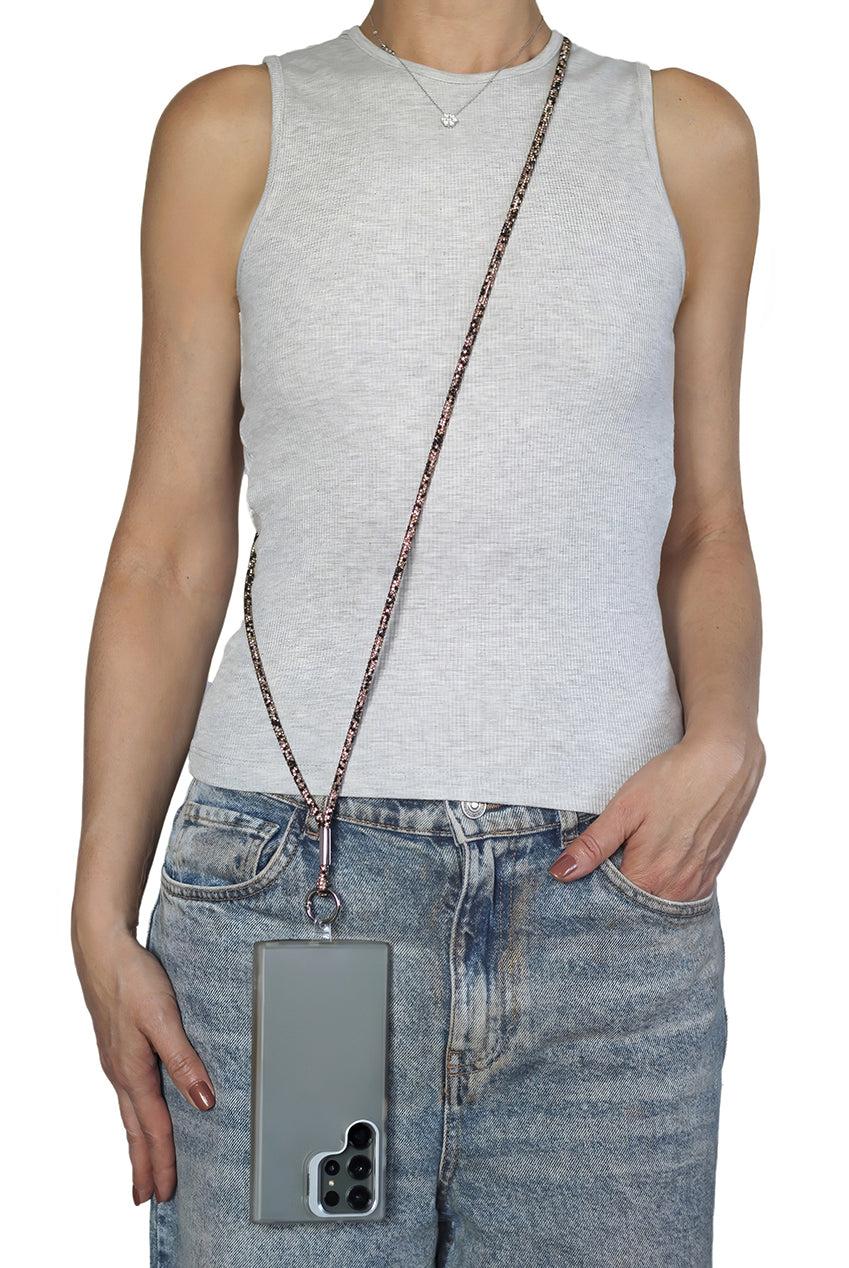 goddiva Embellished Phone Strap - Black & Gold by Goddiva Accessories