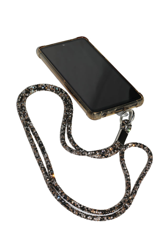 Goddiva Embellished Phone Strap - Black & White By Goddiva Accessories