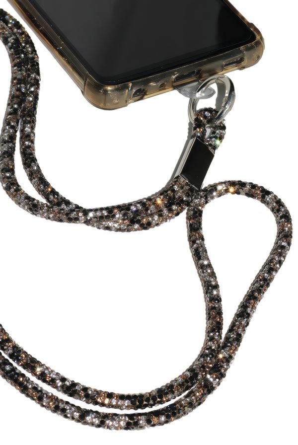 Goddiva Embellished Phone Strap - Black & White By Goddiva Accessories