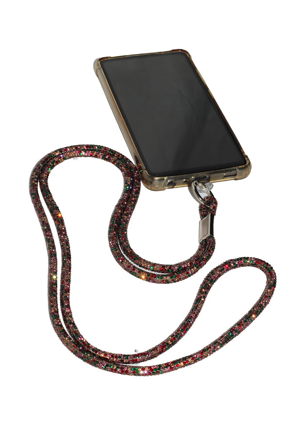 Goddiva Embellished Phone Strap - Red & Green By Goddiva Accessories