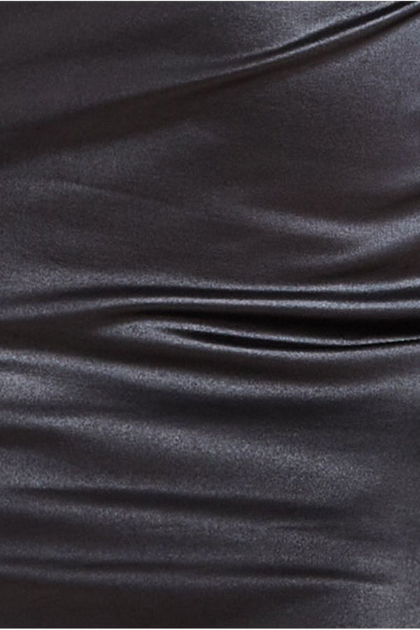 Goddiva Faux Leather Cut Out Maxi Dress - Black By Goddiva