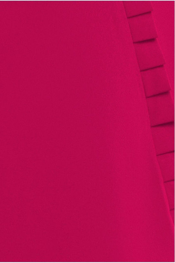 Goddiva Frilled Halter Neck Strap Midi Dress - Magenta By Goddiva