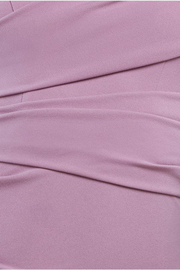 Goddiva Frilled Off The Shoulder Scuba Maxi Dress - Rose Pink By Goddiva