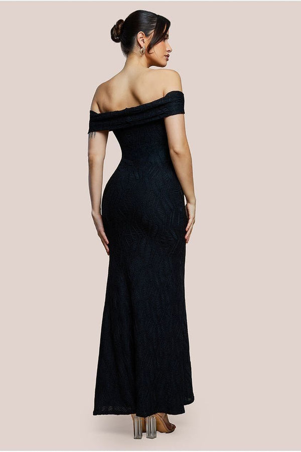 Goddiva Front Knot Twist Maxi Dress - Black By Goddiva