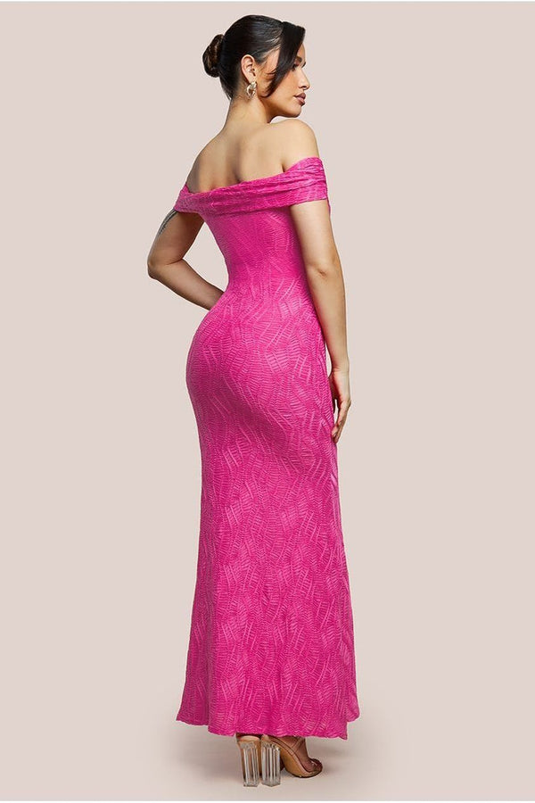 Goddiva Front Knot Twist Maxi Dress - Magenta By Goddiva