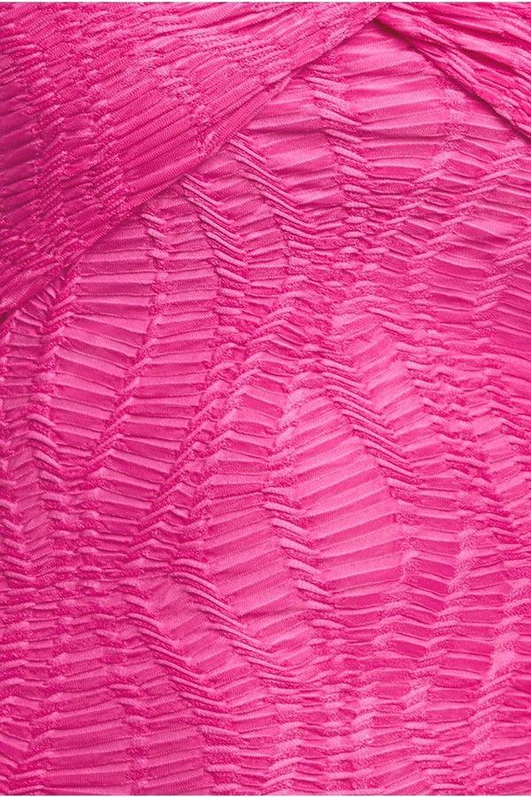 Goddiva Front Knot Twist Maxi Dress - Magenta By Goddiva