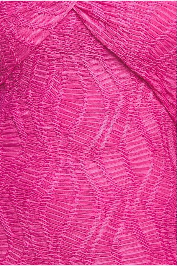 Goddiva Front Knot Twist Midi Dress - Magenta By Goddiva