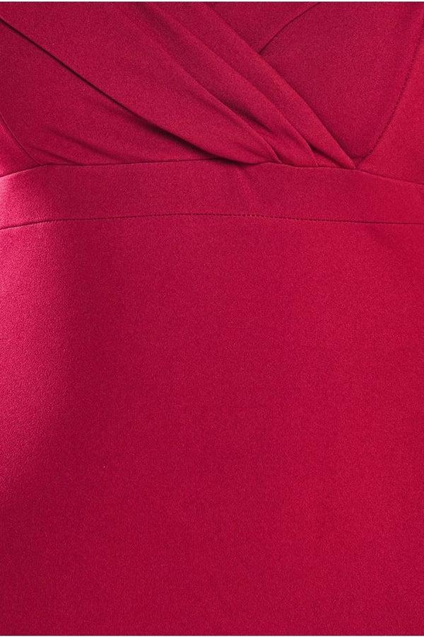 Goddiva Front Wrap Off The Shoulder Maxi Dress - Wine By Goddiva