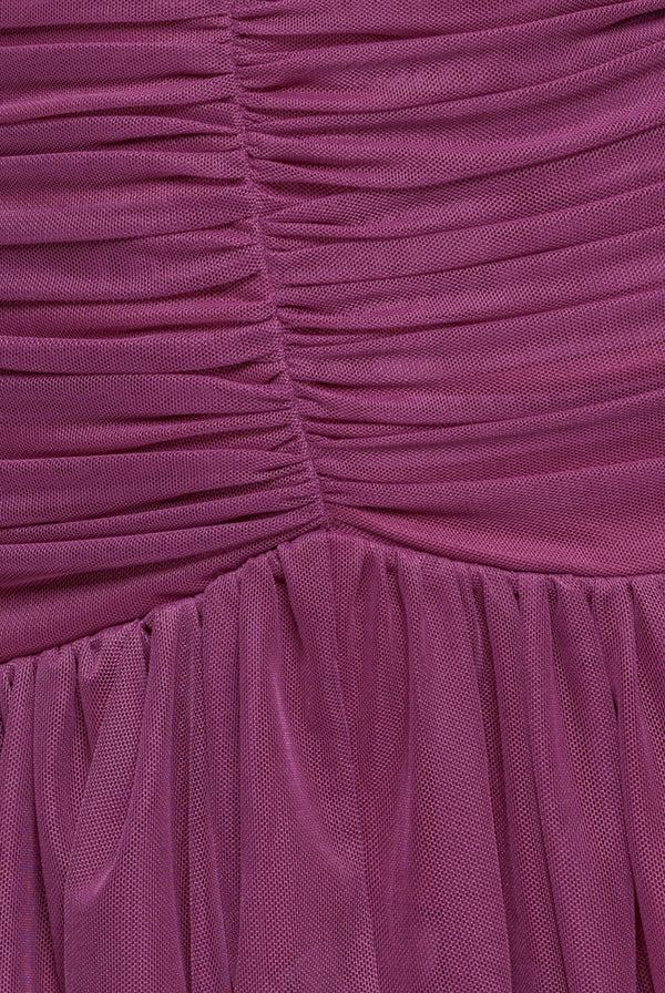 Goddiva Gathered High & Low Tiered Midaxi Dress - Berry By Goddiva