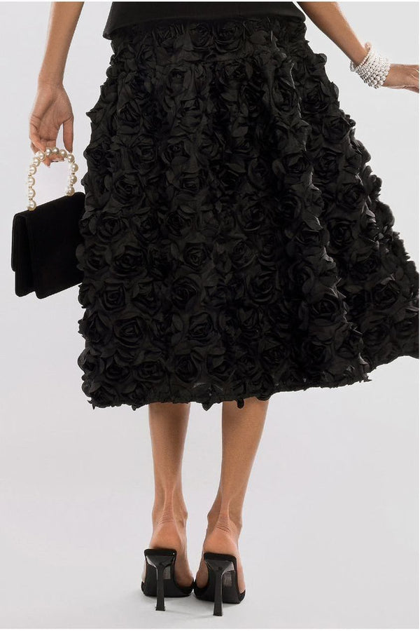 Goddiva 3D Floral Mesh Midaxi Skirt By Goddiva