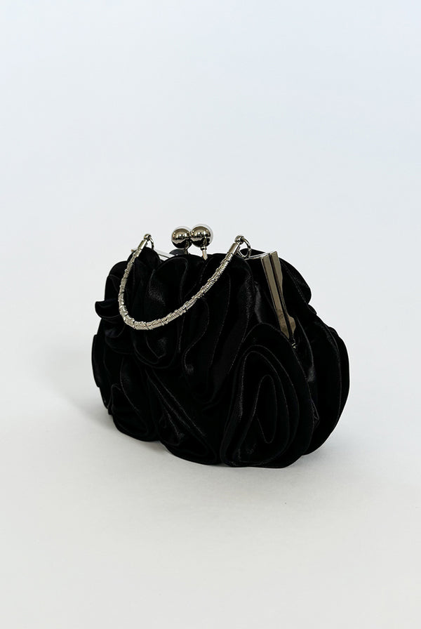 Goddiva 3D Rose Clutch Bag In Black By SVNX