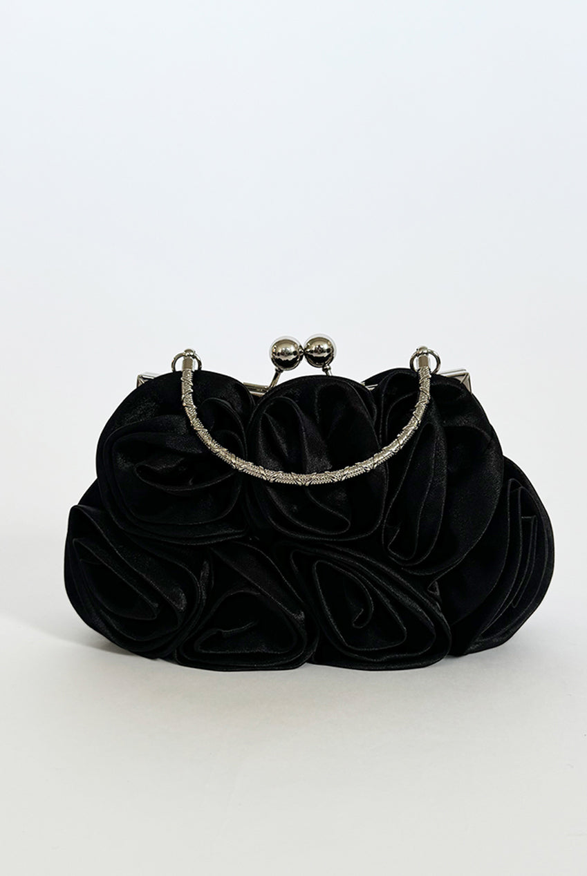 goddiva 3D Rose Clutch Bag In Black by SVNX