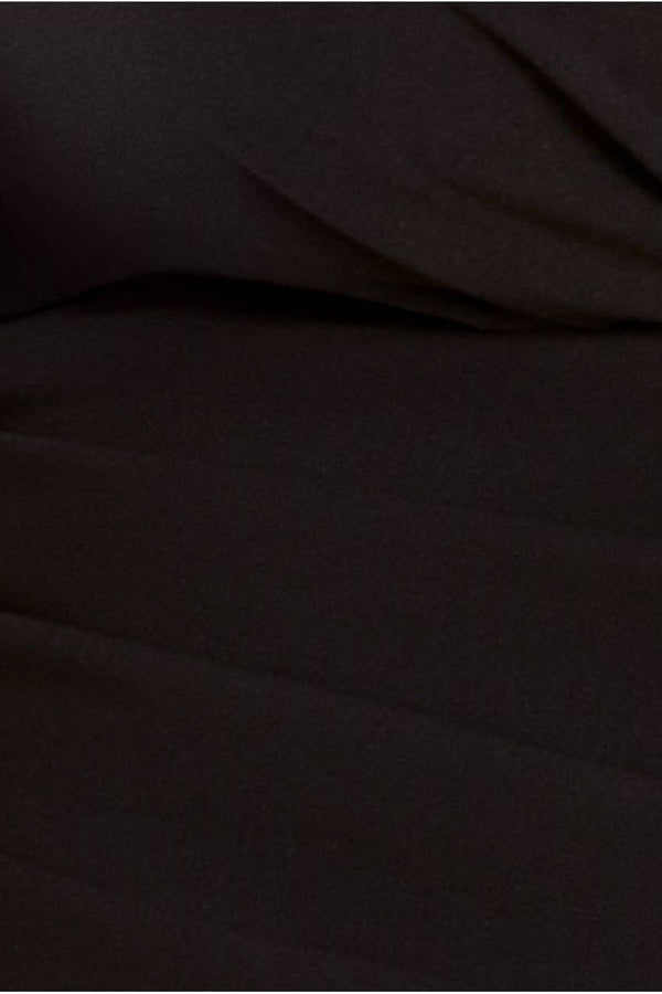 Goddiva Bardot Pleated Midi Dress - Black By Goddiva