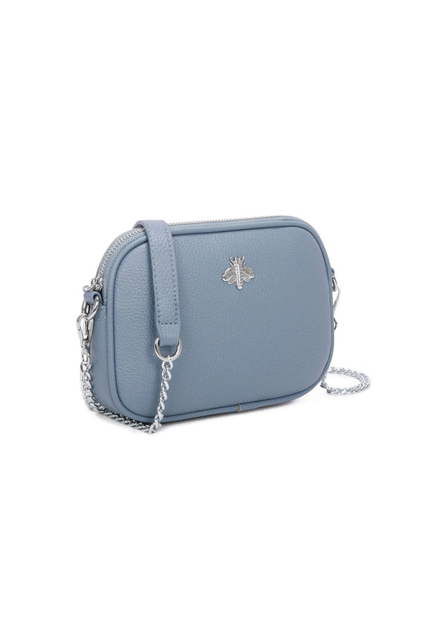 Goddiva Bee Chain Crossbody Bag In Blue By SVNX