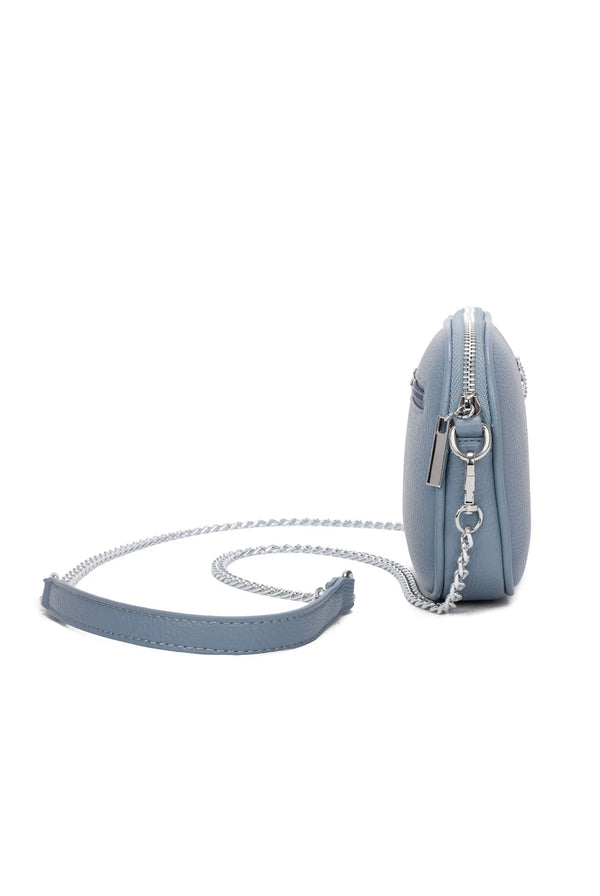 Goddiva Bee Chain Crossbody Bag In Blue By SVNX