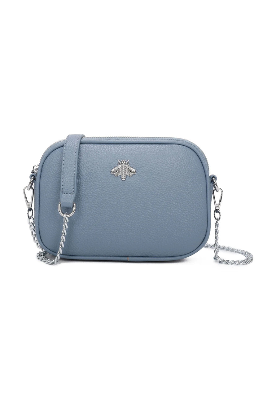 goddiva Bee Chain Crossbody Bag In Blue by SVNX