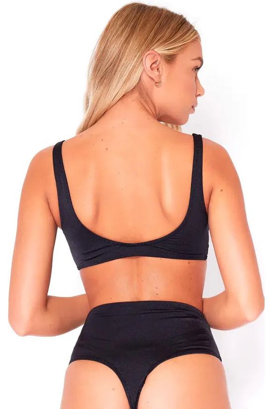 Goddiva Bikini Crop Top In Black By Maribela