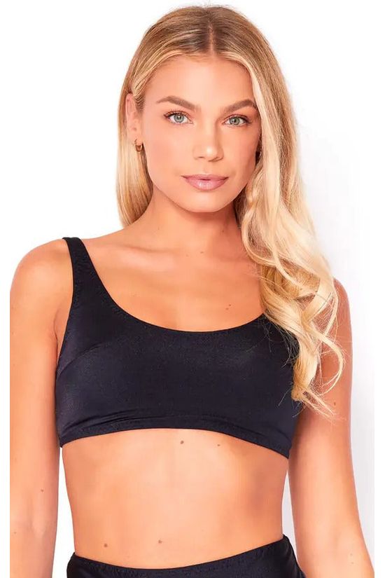 Goddiva Bikini Crop Top In Black By Maribela