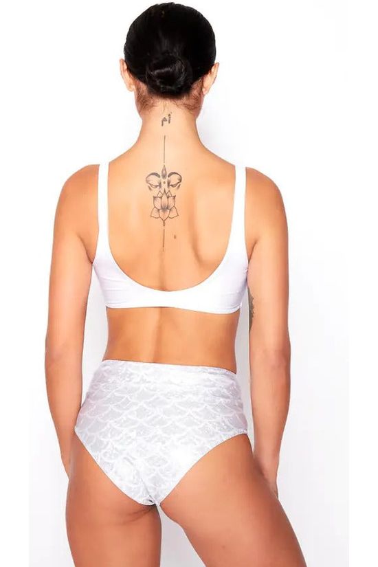 Goddiva Bikini Crop Top In White By Maribela