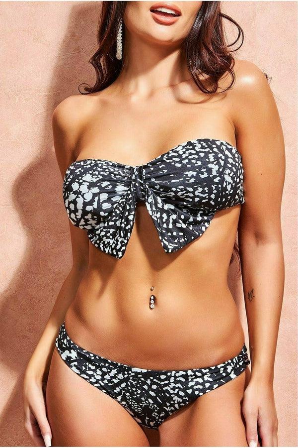 Goddiva Bow Detail Bikini - Animal Print By Goddiva