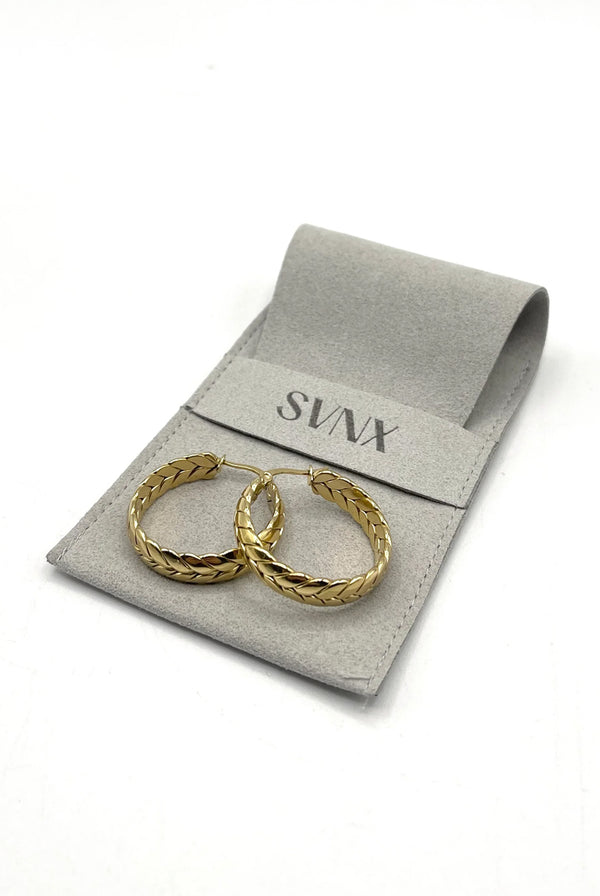 Goddiva Braided Hoop Earrings In Gold By SVNX