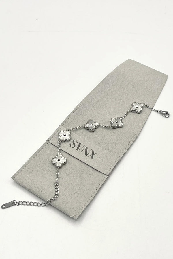 Goddiva Clover Bracelet In Silver By SVNX