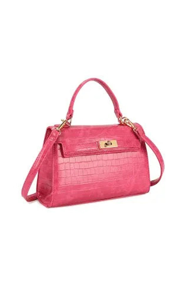 Goddiva Croc Crossbody In Hot Pink By SVNX