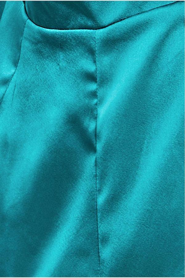 Goddiva Cut Out Satin Jumpsuit - Emerald By Goddiva