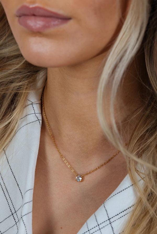 Goddiva Dainty Crystal Necklace - Gift Boxed By SVNX