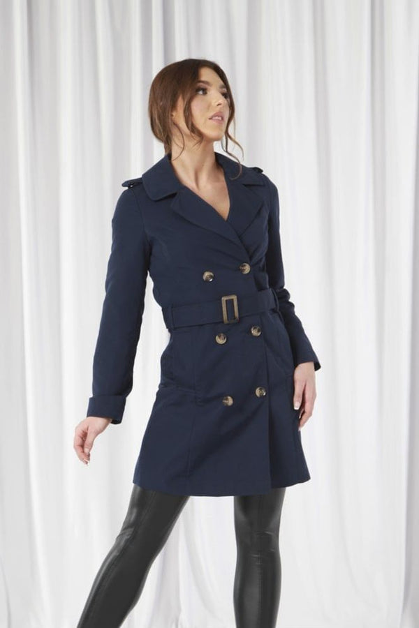 Goddiva Double Second Fitted Trench Coat