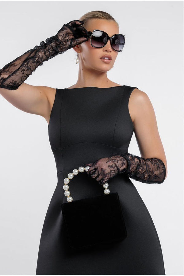 Goddiva Embroidered Mesh Gloves By Goddiva